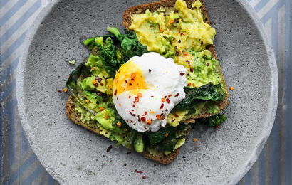 avocado and egg toast on plate